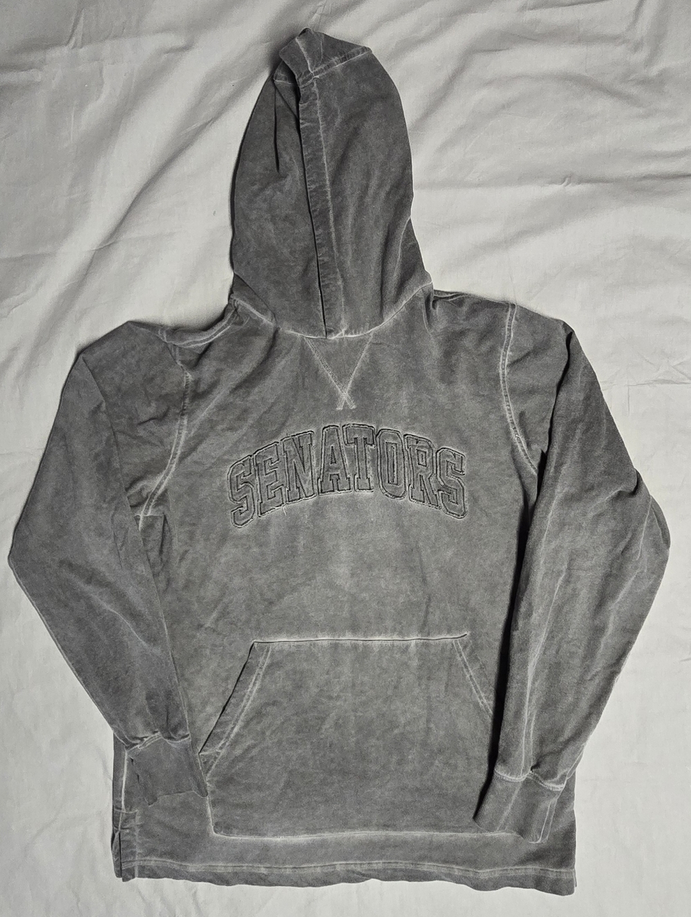 Ottawa Senators NHL Starter Hail Mary Hoodie Grey Destressed Size L Hockey